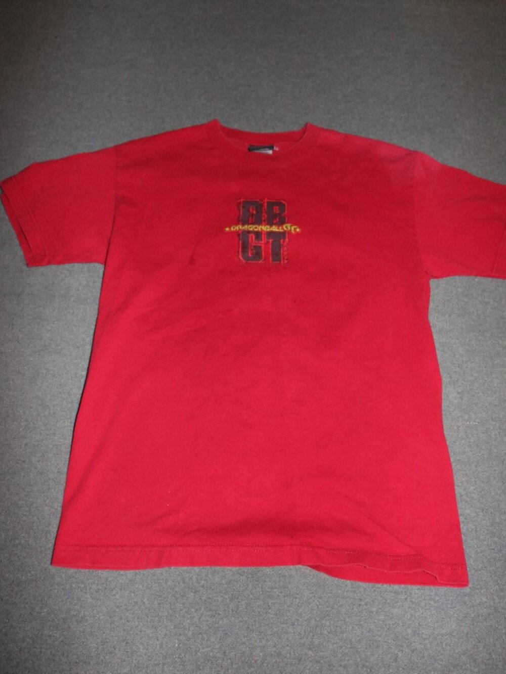 Dragon Ball GT T-shirt Mens Medium Red Olaesdesign 2002 DBGT Son Goku Faded